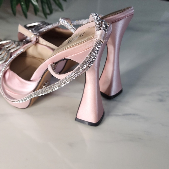 Zara Pink Rhinestone Heart High Heels - Picture 7 of 7